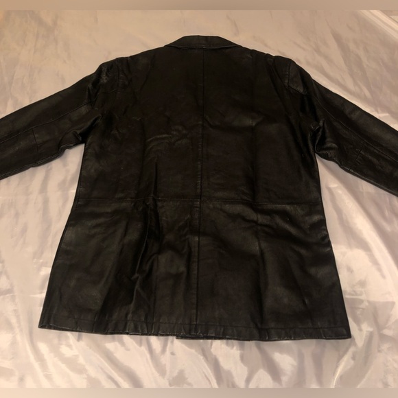 Women's Black Leather Jacket 2XL - Picture 9 of 16